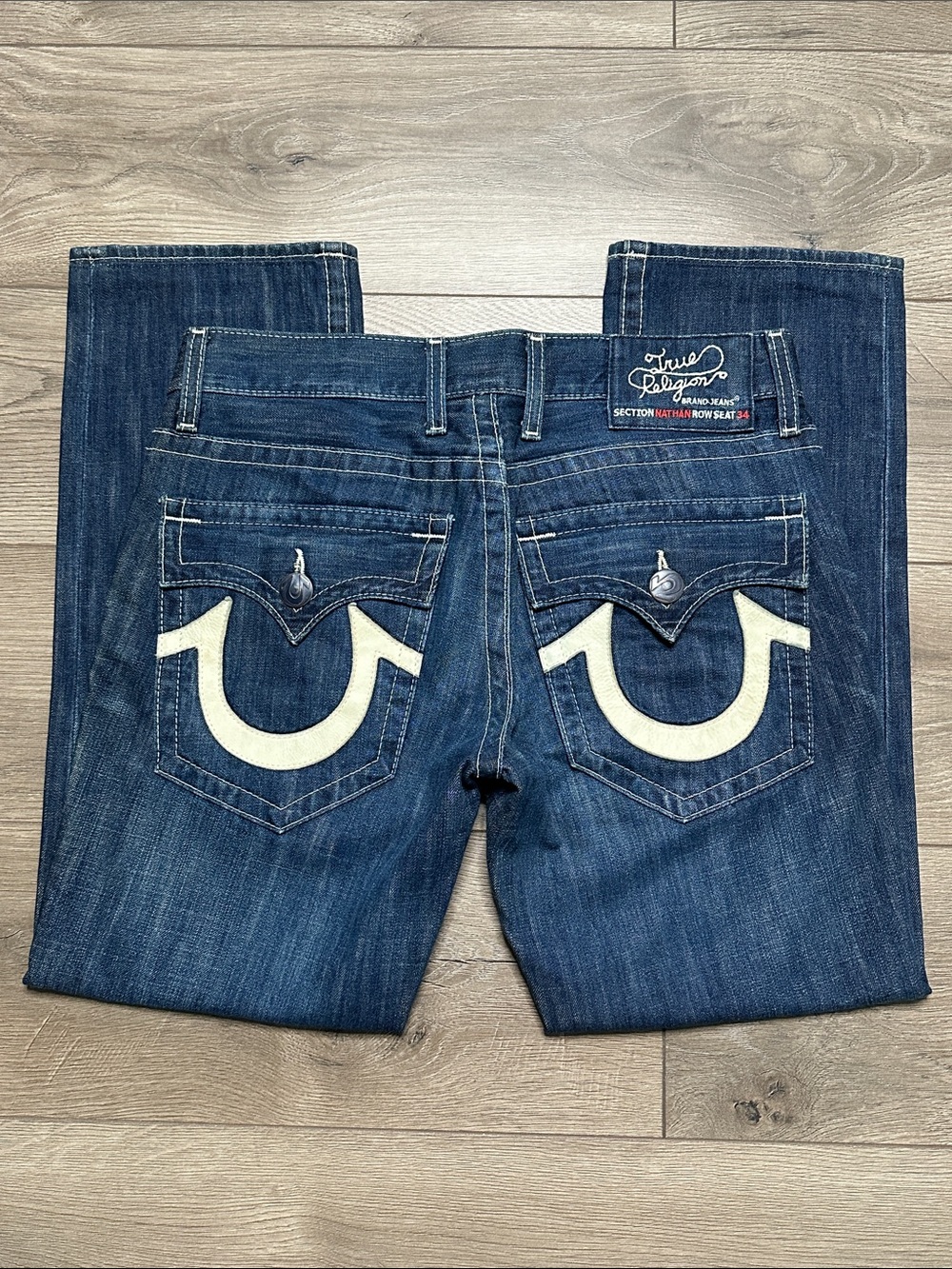 True Religion 29.5” Straight Blue Jeans Size 32